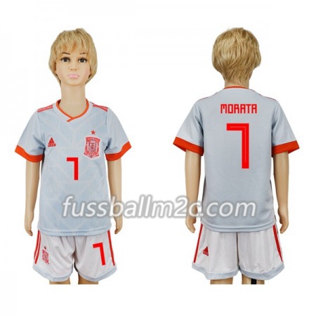 Fußballtrikots Spanien Morata 7 Kinder Auswärts Trikotsatz WM 2018